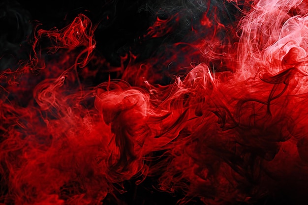 Red smoke on a black background Background from the smoke of vape