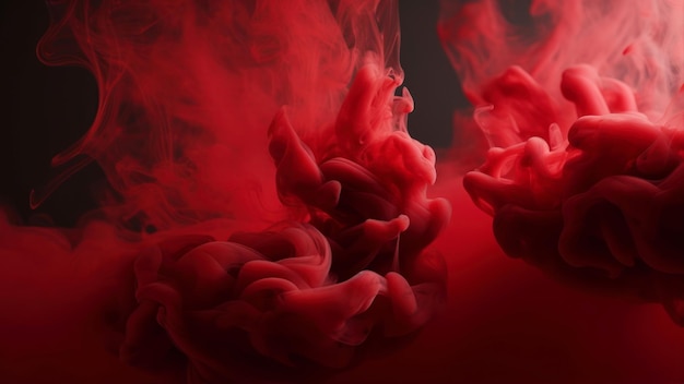 Red smoke in a dark background with a black background