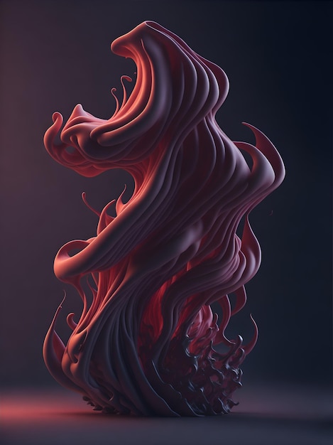 A red smoke wave with a light background