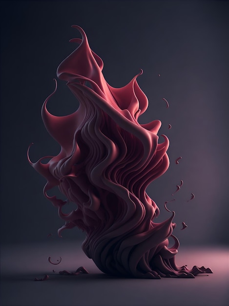 A red smoke wave with a light background