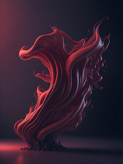 A red smoke wave with a light background