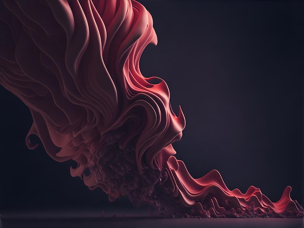 A red smoke wave with a light background