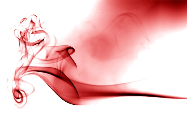 Red smoke on white background