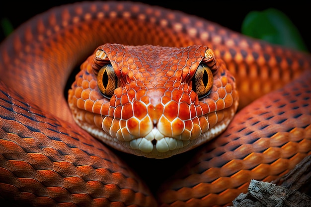 Red Snake Close up Detail