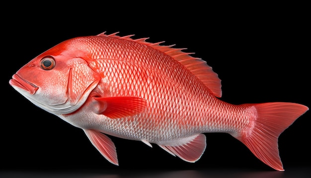 Red Snapper Fish in Side View Isolated