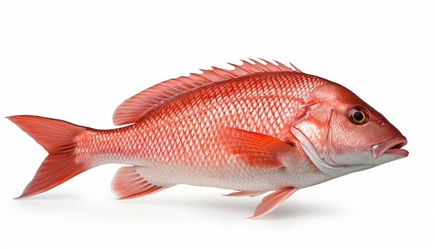 Red Snapper Fish in Side View Isolated