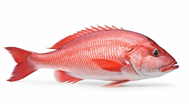 Red Snapper Fish in Side View Isolated