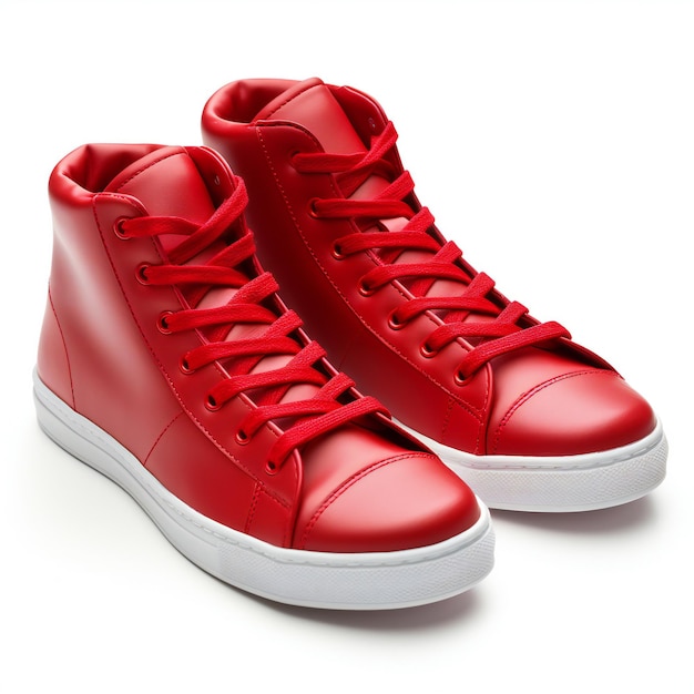 Red sneakers isolated on white background