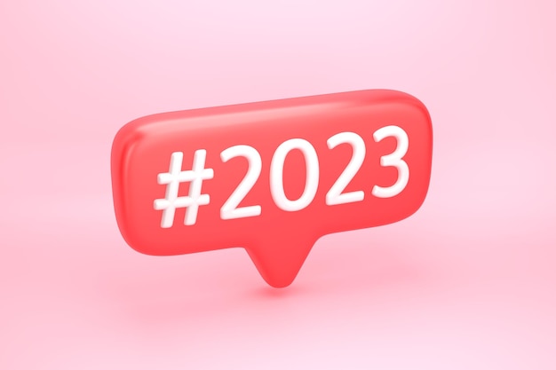 Red social media notification icon with number 2023