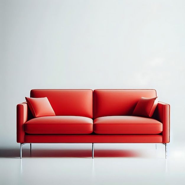 red Sofa white background