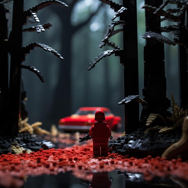 red sparrow in the forest