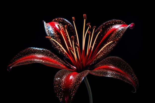 Photo red spider lilly flower plant lily