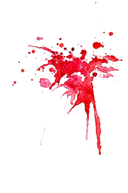 Red splashes on a white background