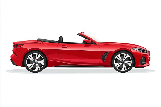 Photo a red sports car with a black roof is shown