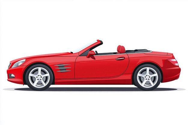 Photo a red sports car with a red roof is shown