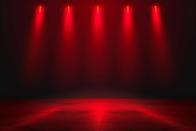 Red stage background with spotlights