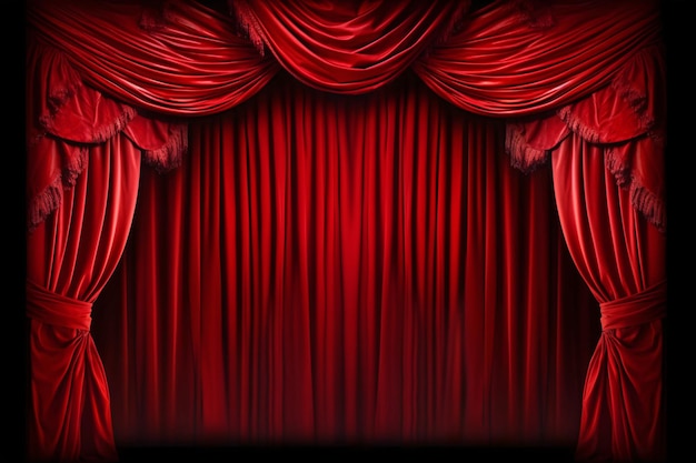 Red stage curtain drape background wallpaper