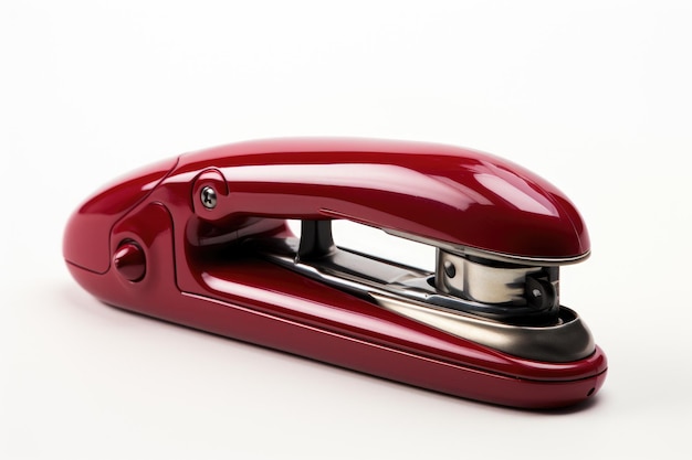 Photo red stapler on white background on a clear png or white background