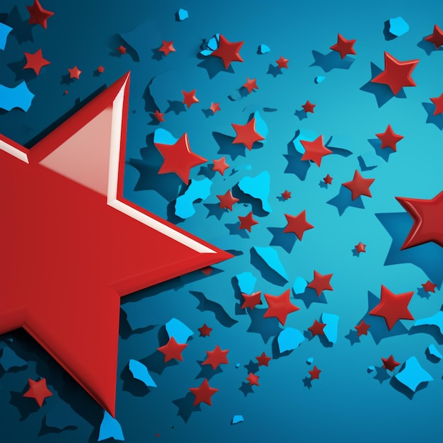 red stars with blue background