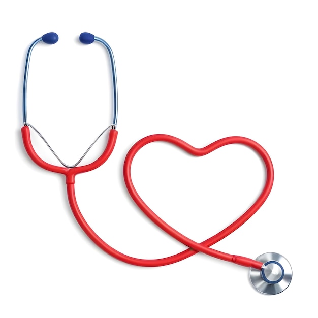 Photo a red stethoscope with a heart on it