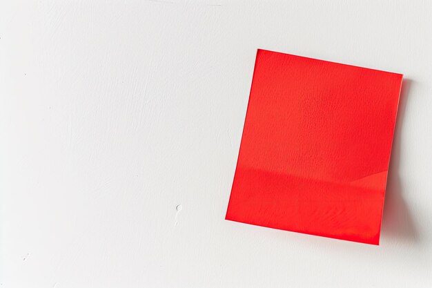 Photo a red sticky note on a white background white