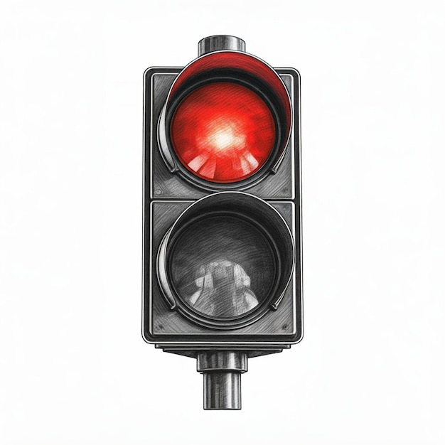 Photo a red stop light with a red light on it