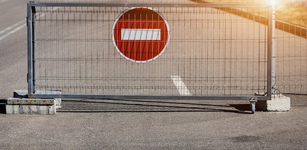 Red stop road sign