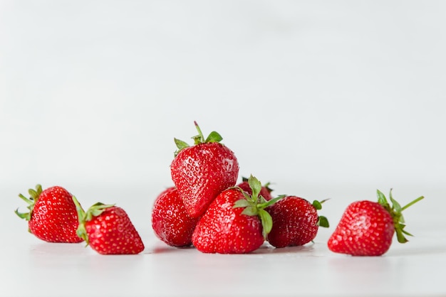 Red strawberry healthy vitamin berry isolated on white background