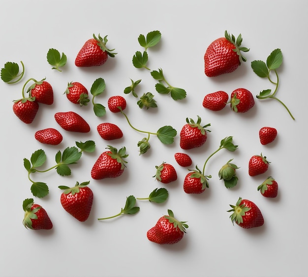 Red Strawberry on Isolated White Background