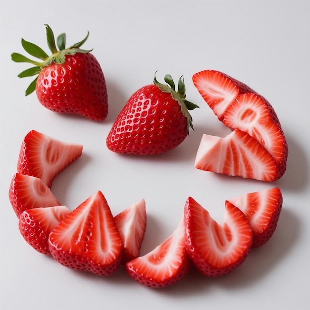 Red Strawberry on Isolated White Background