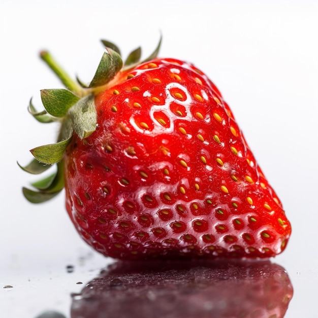 A red strawberry with the letter s on it