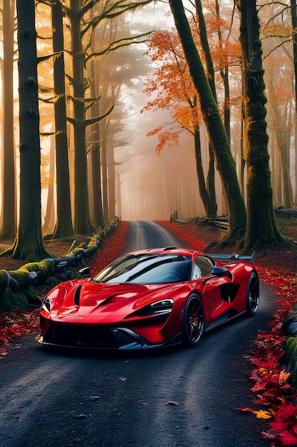 Photo a red supercar