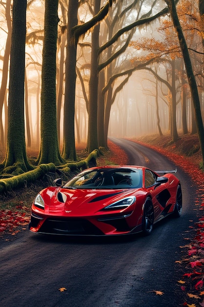 Photo a red supercar