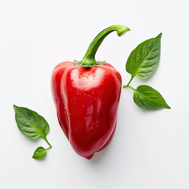 Red Sweet pepper isolated on a white background