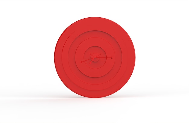 Red Target board with arrows  depicts success, accuracy, on target, achievement, perfection, and accomplishment. 3d rendering, 3d illustration