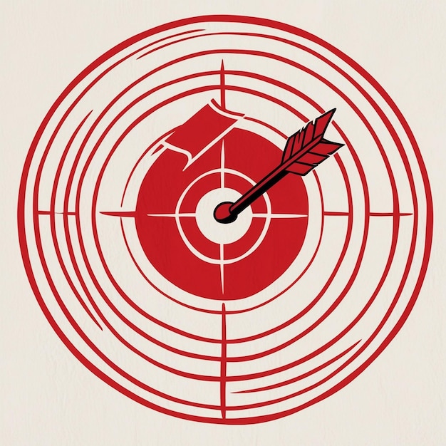 Photo a red target with a arrow pointing to the right