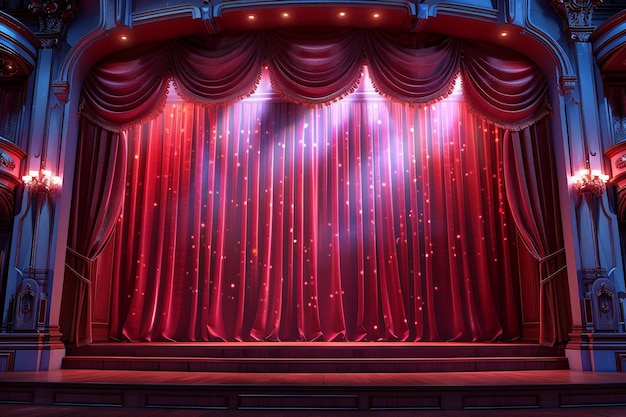 red theater curtains HD 8K wallpaper Stock Photographic Image