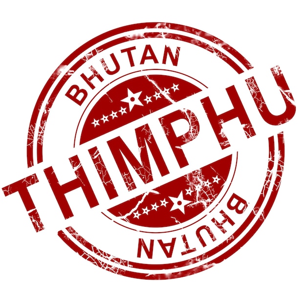 Red Thimphu stamp