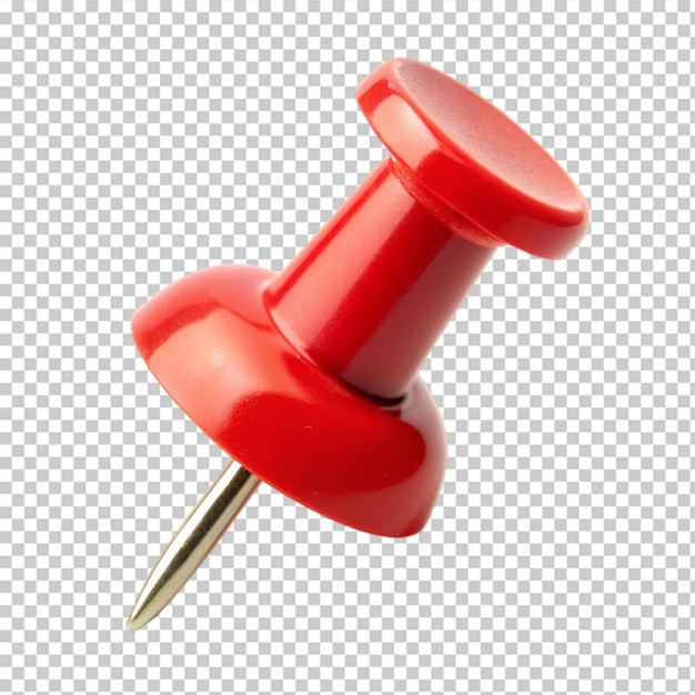 Red thumbtack isolated on transparent background