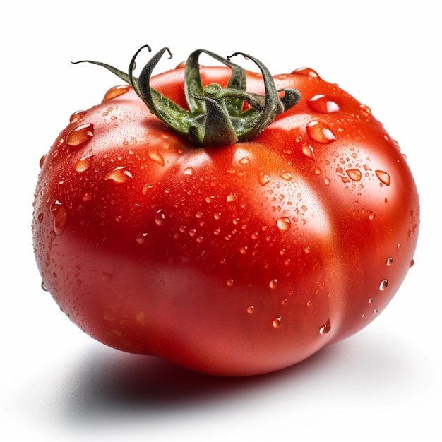 A red tomato with water droplets on it