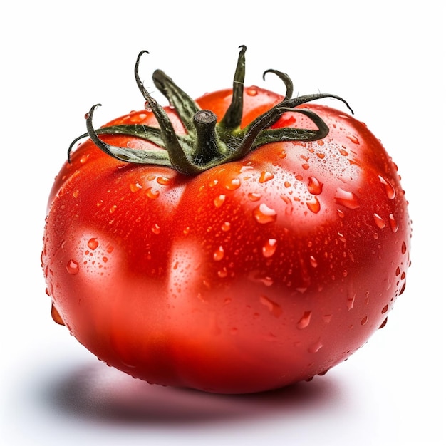 A red tomato with water droplets on it