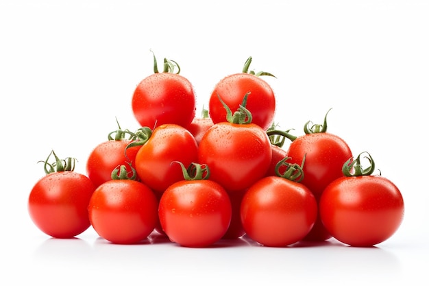 red tomatoes isolated on white background