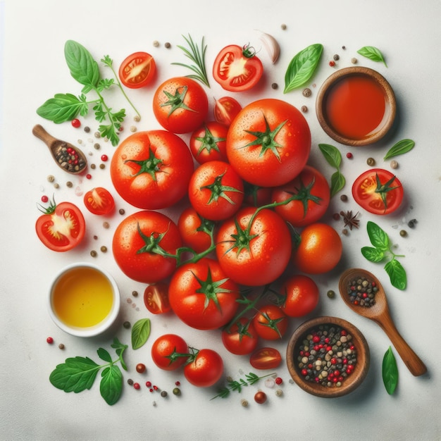 red tomatoes in the kitchen with water droplets isolated on white background