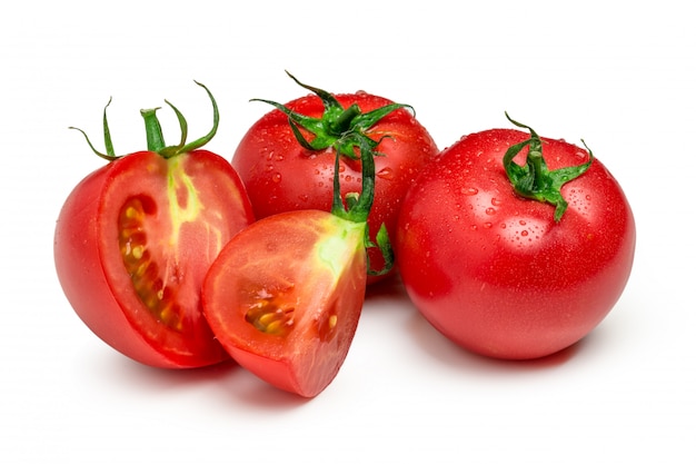 Red tomatoes set isolated 