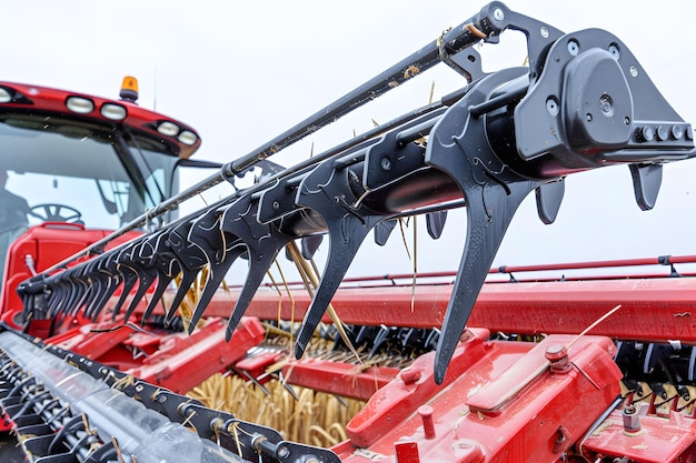 a red tractor with the word plow on it