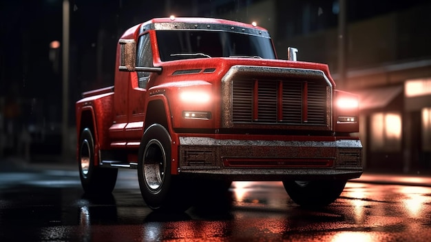 A red truck wallpaper background illustration images