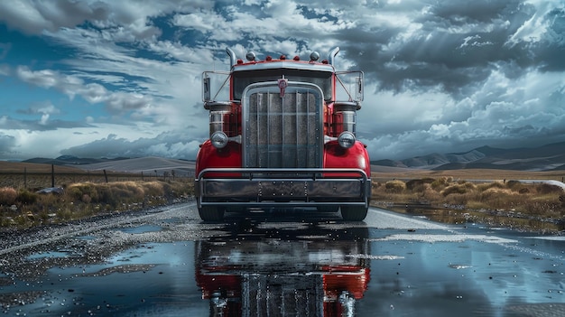 a red truck with the word quot lorry quot on the front