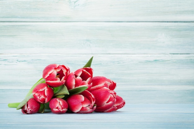 Red tulip flowers bouquet