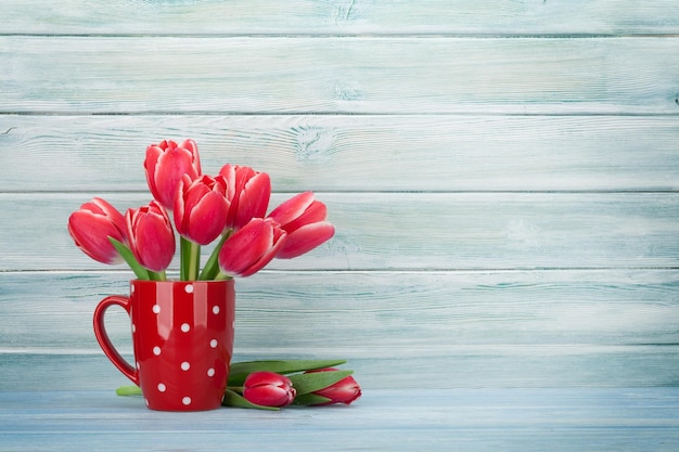 Red tulip flowers bouquet