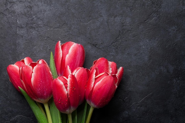 Red tulip flowers